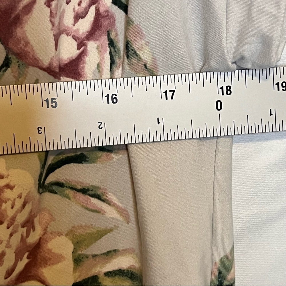 REBORN J Grayish Floral Side Tie Shirt Soft Sleeve Feminine Modest Size Medium - Picture 10 of 12